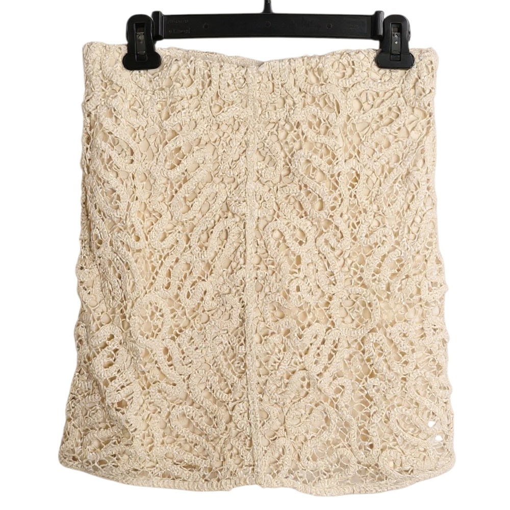 A New Day Crochet Mini Skirt Size S Lined Elastic Waist A‎ Line Festival BOHO
